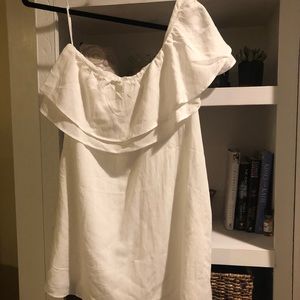 One Shoulder White Dress - Size Small